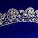 Classic crystal&pearl tiara,  Swriling wedding crown, Royal crystal bridal tiara, Rhinestone wedding  crown, Floral tiara, Silver
