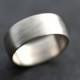Wide Men's White Gold Wedding Band Recycled 14k Palladium White Gold 8mm Brushed Low Dome Man's Gold Wedding Ring - Made to Order
