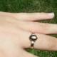 Black star sapphire ring, bronze star sapphire, star sapphire and diamond ring, alternative engagement ring, natural sapphire and diamonds