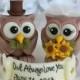 Rustic wedding cake topper - custom wedding owl cake topper - owl always love you - vintage sunflower wedding