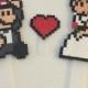 Mario and Princess Peach Wedding Cake Topper