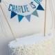 Personalized Cake Banner, Personalized Cake Topper, Birthday Cake Garland, Birthday Cake Topper:  Blue Hues