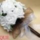 Paper Rose Bouquet/Bride Bouquet/ White Roses Bouquet/ Rustic Wedding/Wedding Decor/Wedding Centerpiece/Paper Roses/PAPER Wedding Bouquet