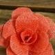 Peach Burlap Rose, Coral Burlap, Burlap Flowers, Country Wedding Decor, Burlap Decor, Burlap Wedding Flowers, Baby Shower Decor