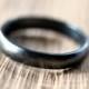 Black Silver Wedding Band, Brushed  Men's or Women's Unisex 4mm Low Dome Recycled Argentium Sterling Silver Oxidized Ring -  Made to Order