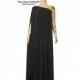 Formal Maternity Dress Sexy Evening Black Open Back One Shoulder Gown