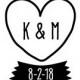 Hand Drawn Heart and Initials Wedding Temporary Tattoo - Personalized Wedding Favor or Tag