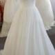 H1612 Inexpensive Modest white chiffon wedding dress with sleeves