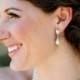 Bridal Earrings,Bridal Rhinestone Earrings,Ivory or White Pearls, Cubic Zirconia, Bridal Pearl Earrings, Wedding Pearl Earrings,Stud, AUDREY