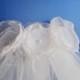 Custom White or Ivory Bridal / First Communion Veil with Fabric Flowers Rosettes