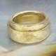 comfort fit custom wedding bands / wedding ring set, hammered in 18k gold