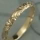 Yellow Gold Wedding Band--Florence--Women's Gold Wedding Ring--Vintage Style Wedding Ring--Swirl Patterned Band--Elegant Anniversary Ring