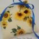 Sunflower Ringbearer Pillow, FFT Original Design, Woodland Rustic Wedding, Ring Cushion, yellow, blue, Made to order