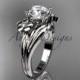 14k white gold diamond leaf and vine wedding ring,engagement ring ADLR159