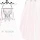 Custom Weddng Gown Sketch- Long Sleeve Bridal Ball Gown