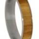 Rowan Wood Ring on Titanium Sleeve, Ring Armor Included