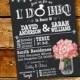I Do BBQ invitation couples shower engagement chalkboard mason jar pink hydrangea bridal shower digital printable invite 14054