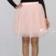 Beth Blush Pink Polka Dot Tulle Skirt - Petite Midi