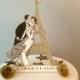 Eiffel Tower Wedding Cake Topper - Custom Hand Painted - Paris - Silver Glitter 