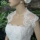 Ivory sleeveless dot lace wedding bridal bolero jacket