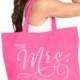 Brides Tote : Mrs Tote Bag, Jumbo Bride's Tote,  Bridal Shower Gift, Bachelorette Party, Engagement, Carryall