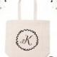 Personalized Monogram Wreath Tote Bag // Personalized Tote Bag//Wedding Totes// Bridal Party Gifts //Personalized Bridesmaid Tote //ISW01