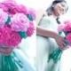 Wedding Bridal Handmade Paper Flower Bouquet (20 flowers - you choose colors)