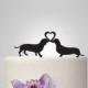 dachshund silhouette Wedding Cake topper with heart , weding cake topper, birthday cake topper, funny cake topper,, winner cake topper