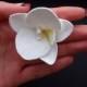 Wedding hair pin with orchid, wedding accessories, bridal accessories, white flower