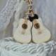 Guitar wedding cake topper-musician-ivory veil-ivory-wedding cake topper-guitar-music-instrument-musical-guitar wedding-rock star