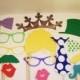 Photobooth Props - Set of 16- For the Young or Young at Heart- Princess Party - Diva Set - Hipster  Set