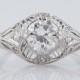 Antique Engagement Ring Art Deco .87ct Old European Cut Diamond in Platinum