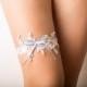 Bridal lace garter, floral lace garter, ivory wedding garter