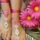hot pink / fucshia barefoot sandals for wedding