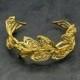 Gilt Laurel Cuff Bracelet, Art Nouveau jewellery, Golden Brass Wedding Bracelet, Filigree Bridal Cuff Bracelet, free shipping