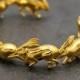 Running Rabbit Bracelet, Cuff Bracelet, inspired by Italian Futurist, 3D printed jewelry in golden brass, free shipping