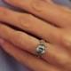 Aquamarine Engagement Ring, Aquamarine Diamond Ring, Aquamarine Wedding Ring, Aquamarine Halo Ring, Eternity Engagement Ring