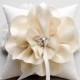 Ivory ring pillow, wedding ring bearer pillow, champagne ring pillow, wedding decor - Sellena
