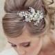 Bridal Headband, Rhinestone Wedding Tiara with Wired Flowers and Pearls Wedding Headpiece Rhinestone Tiara, Wedding Hair, Crystal Tiara
