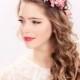 pink flower crown, wedding headpiece, flower crown, bridal headband, wedding headband, bridal headpiece, wedding accessories