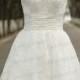 Knee length cap sleeve lace wedding dress,vintage handmade lace tulle bridal gowns / beach wedding dress