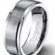 Mens Wedding Band 8mm Classic Brushed Matte Surface Tungsten RingTungsten Carbide Comfort Fit
