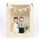 The Original Cake Toppers AND FRAME - Custom Wedding Cake Personalized Little Wooden People Wedding Gift // Goose Grease // wooden dolls