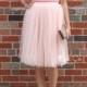 Claire Metallic Blush Pink Tulle Skirt - C'est Ça New York