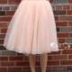 Claire Soft Blush Peach Tulle Skirt - Length 26"