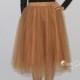 Claire Soft Gold Bronze Tulle Skirt - C'est Ça New York