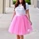 Clarisa Rose Pink Tulle Skirt - Midi