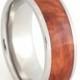 Titanium Ring inlaid with Australian Coolibah Wood - offered in Stainless Steel as well, Ring Armor Included