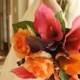 Calla Lily Bouquet: Real Touch (Pink, Orange, Purple) Summer Wedding, Spring Wedding, Fall Wedding