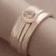 Sterling Silver Engagement Ring Set, White Topaz Engagement Ring, Matching Wedding Band Set, BD10